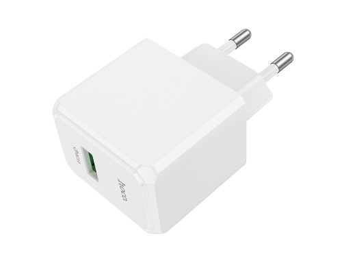 Мережевий зарядний пристрій HOCO CS12A Ocean single port QC3.0 charger White (6942007603690)