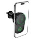 Автотримач для телефона з БЗП HOCO HW36 electric rotating magnetic wireless fast charging car holder(air outlet) Black (6942007672023)