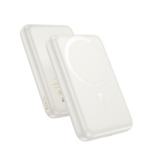 Зовнішній акумулятор HOCO J141 Grace PD20W magnetic power bank(10000mAh) Milky White (6942007639194)