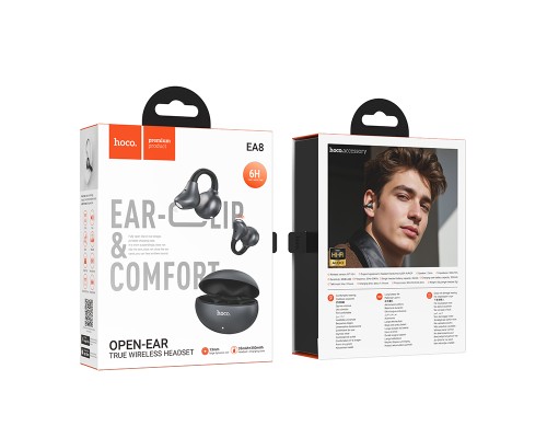 Бездротові навушники HOCO EA8 Warm sound true wireless BT headset(App) metal gray (6942007668750)