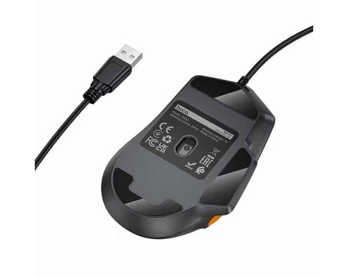 Маніпулятор миша HOCO GM52 Reddy RGB gaming wired mouse Black (6942007680967)