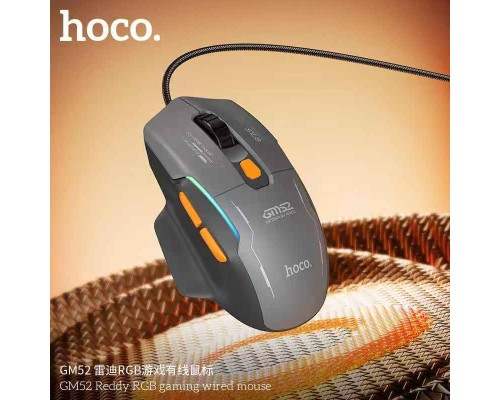 Маніпулятор миша HOCO GM52 Reddy RGB gaming wired mouse Black (6942007680967)