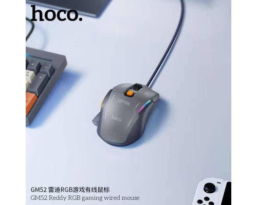 Маніпулятор миша HOCO GM52 Reddy RGB gaming wired mouse Black (6942007680967)