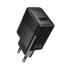 Мережевий зарядний пристрій HOCO CS111A Lounge single-port 22.5W multi-protocol charger Black (6942007680349)