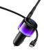 Автомобільний зарядний пристрій HOCO Z69B Vivido PD57W(2C1A) car charger with digital display set(C to C) Black (6942007681599)