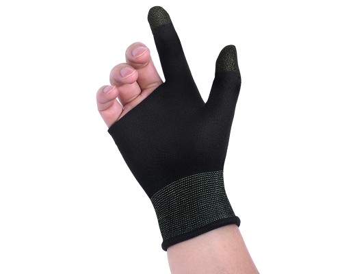 Рукавички ігрові HOCO GA21 Eagle Claw silver fiber two-finger gaming gloves(2PCS pack) Black (6942007666176)