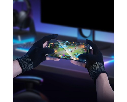Рукавички ігрові HOCO GA21 Eagle Claw silver fiber two-finger gaming gloves(2PCS pack) Black (6942007666176)