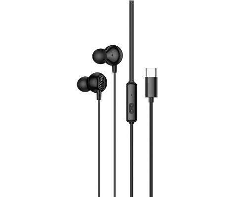 Навушники дротові HOCO M117 Victory universal digital earphones with microphone (Type-C) Black (6942007673235)