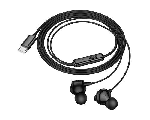 Навушники дротові HOCO M117 Victory universal digital earphones with microphone (Type-C) Black (6942007673235)