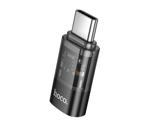 Перехідник HOCO UA36D C male to iP female transparent adapter (6942007647236)