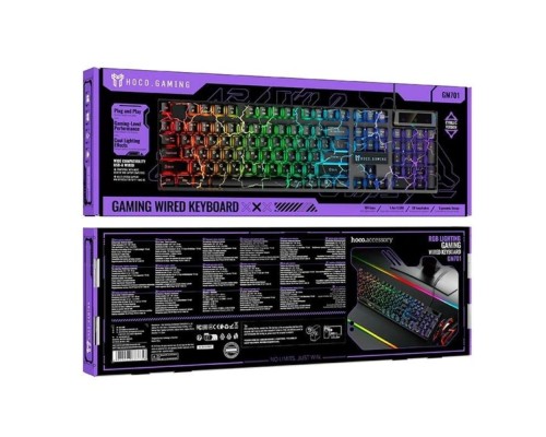 Клавіатура HOCO GM701 Trofeo wired gaming keyboard (Cyrillic version) Black (6942007683739)