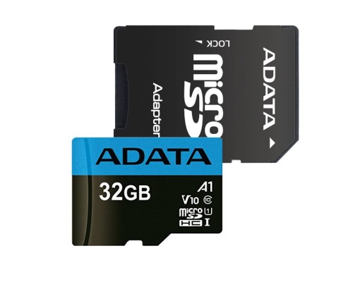 Карта пам'яті microSDHC (UHS-1) A-DATA Premier 32Gb Class 10 A1 (R-100Mb/s)  (adapter SD) (AUSDH32GUICL10A1-RA1)