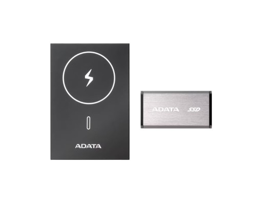 Портативний SSD з зовнішім акумулятором ADATA SR800MPB 1TB USB 3.2 Gen2 x2 Read/Write 2000MB/s magnetic wireless charging QC/PD 20W 5000mAh (SR800MPB-1000G-CCGY)