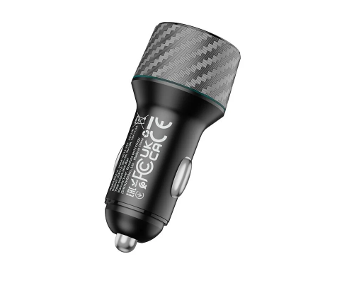 Автомобільний зарядний пристрій BOROFONE BZ21A Brilliant 36W dual port QC3.0 car charger Black (6941991101205)