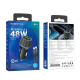 Автомобільний зарядний пристрій BOROFONE BZ21 Brilliant 48W dual port PD30W+QC3.0 car charger set(Type-C to Type-C) Black (6941991101199)