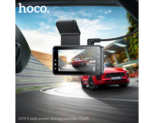 Відеореєстратор HOCO DV9 3-inch screen driving recorder (720P) Metal Gray (6942007633345)