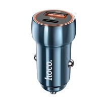Автомобільний зарядний пристрій HOCO Z46A Blue whale PD20W+QC3.0 car charger Sapphire Blue (6931474770349)