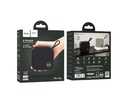 Портативна колонка HOCO HC22 Auspicious sports BT speaker, 5W, Black (6931474798862)