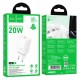 Мережевий зарядний пристрій HOCO N60 Gentle single port PD20W charger (EU) White (6942007644181)