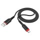 Кабель HOCO X59 USB to Micro 2.4A, 1m, nylon, TPE connectors, Black (6931474744890)