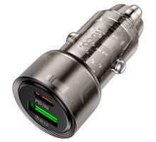 Автомобільний зарядний пристрій HOCO Z52 Spacious PD38W (1C1A) car charger Transparent Black (6942007601740)