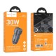 Автомобільний зарядний пристрій HOCO Z57A Glorious PD30W+QC3.0 car charger Metal Gray (6942007633109)