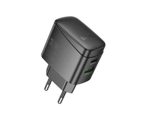 Мережевий зарядний пристрій HOCO CS61A Bright PD30W+QC3.0 charger (EU) Black (6942007638425)