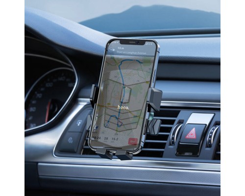 Автотримач для телефона HOCO CA86 Davy one-button air outlet car holder Black (6931474751485)