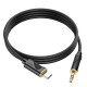 Аудiокабель HOCO UPA30 Type-C to 3.5mm male, nylon braid, 1m, Black (6942007625524)