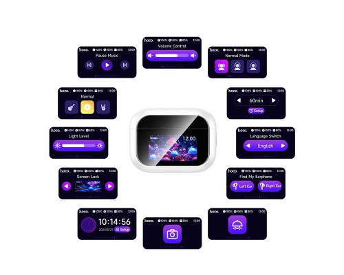 Бездротові навушники HOCO EW79 Bright true wireless ANC touch screen BT headset White (6942007646499)