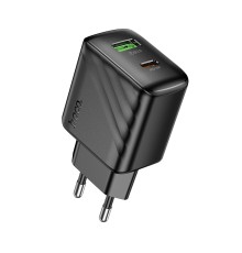 Мережевий зарядний пристрій HOCO CS25A Rico PD20W+QC3.0 charger Black (6942007639781)