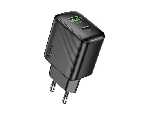 Мережевий зарядний пристрій HOCO CS25A Rico PD20W+QC3.0 charger Black (6942007639781)