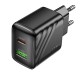 Мережевий зарядний пристрій HOCO CS25A Rico PD20W+QC3.0 charger Black (6942007639781)
