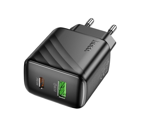 Мережевий зарядний пристрій HOCO CS25A Rico PD20W+QC3.0 charger Black (6942007639781)