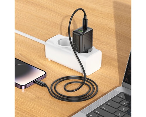 Мережевий зарядний пристрій HOCO CS25A Rico PD20W+QC3.0 charger Black (6942007639781)