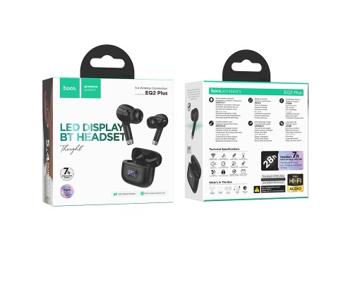 Бездротові навушники TWS HOCO EQ2 Plus Black (6942007623636)