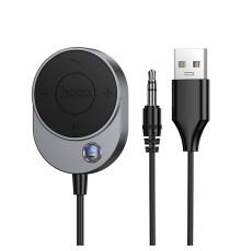 Bluetooth-ресивер HOCO E150 Path car AUX BT receiver with cable Metal Gray (6942007664196)