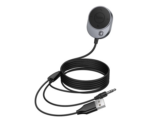 Bluetooth-ресивер HOCO E150 Path car AUX BT receiver with cable Metal Gray (6942007664196)