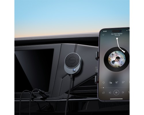 Bluetooth-ресивер HOCO E150 Path car AUX BT receiver with cable Metal Gray (6942007664196)