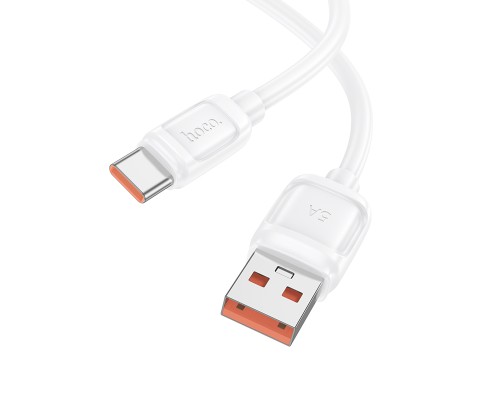 Кабель HOCO X115 Surpass 100W fast charging data cable Type-C White (6942007651981)