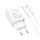 Мережевий зарядний пристрій HOCO N70 Nuevo single port PD30W charger set(C to C) White (6942007651363)