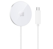 Бездротовий зарядний пристрій HOCO CW63 Pro Fast Qi2.2 magnetic wireless fast charger White (6942007676953)