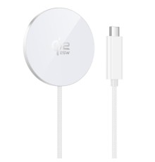 Бездротовий зарядний пристрій HOCO CW63 Pro Fast Qi2.2 magnetic wireless fast charger White (6942007676953)
