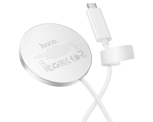 Бездротовий зарядний пристрій HOCO CW63 Pro Fast Qi2.2 magnetic wireless fast charger White (6942007676953)