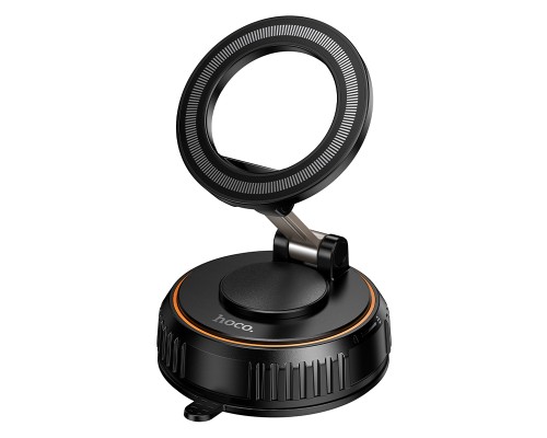 Автотримач для телефона HOCO H105 Journey magnetic car holder with suction cup(multi-scene) Black Orange (6942007680882)