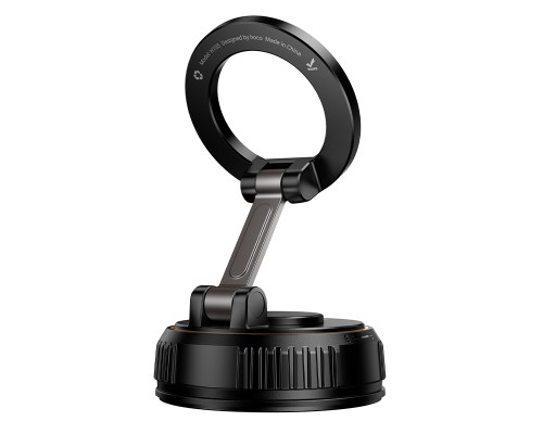 Автотримач для телефона HOCO H105 Journey magnetic car holder with suction cup(multi-scene) Black Orange (6942007680882)