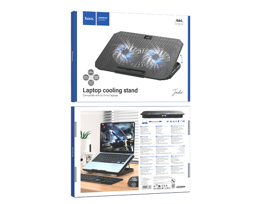 Підставка для ноутбука HOCO GA4 Jade laptop cooling stand Black (6942007666626)