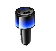 Автомобільний зарядний пристрій HOCO Z69A Vivido PD37W(2C1A) car charger with digital display Black (6942007681568)