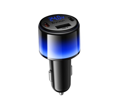 Автомобільний зарядний пристрій HOCO Z69A Vivido PD37W(2C1A) car charger with digital display Black (6942007681568)