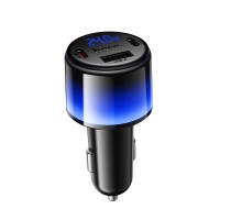 Автомобільний зарядний пристрій HOCO Z69B Vivido PD57W(2C1A) car charger with digital display Black (6942007681582)